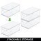 mDesign Plastic Storage Bin Box Container, Lid and Built-In Handles